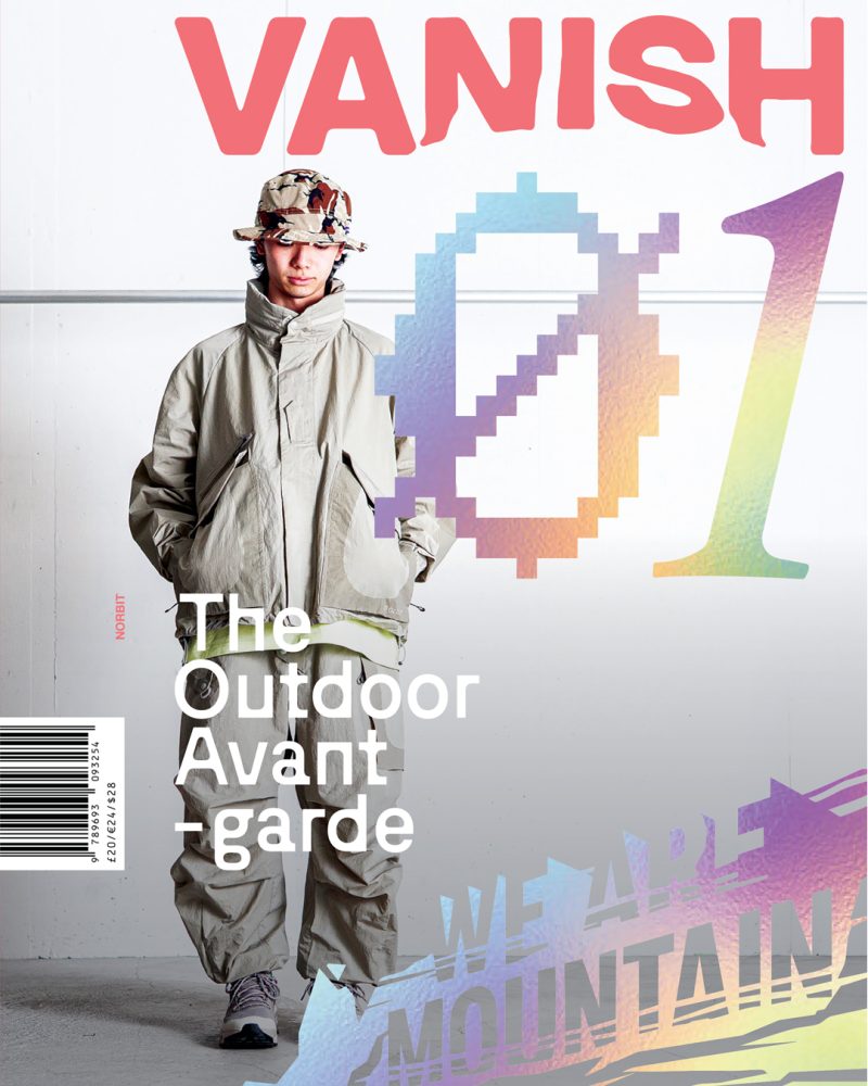 Vanish Outdoor Magazine Issue 01 cover featuring Norbit design by Hiroshi Nozawa, photographed by Zentex